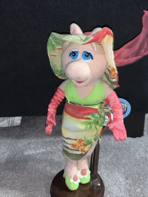 Nanco Miss Piggy Plush with Tags Tropical Vacation Green Jim Henson Muppets Vtg