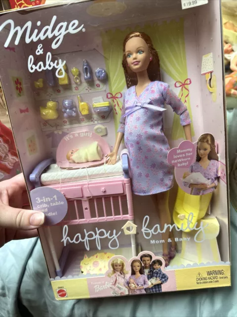 Barbie Midge Baby Happy Family Boneca grávida afro-americana 2002