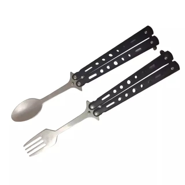 Butterfly Spoon Camping Spoon Metal Butterfly Fork for Picnic Hiking Hunting