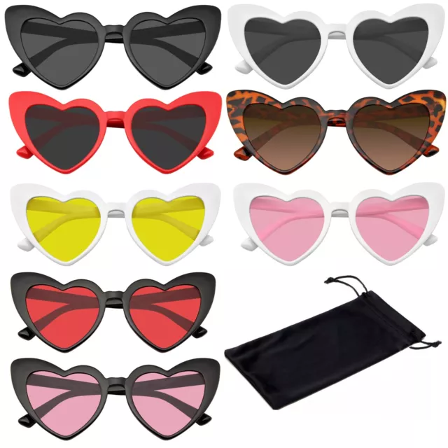 Heart Shape Cat Eye Sunglasses Heart Retro Vintage Women Fashion Shades Eyewear