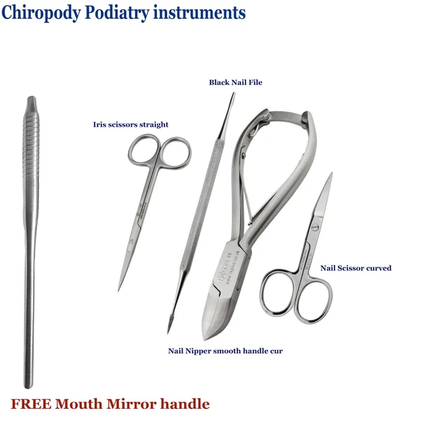5-pcs Chiropody Podiatry instruments Toenail Nipper Cuticle Footcare accessories