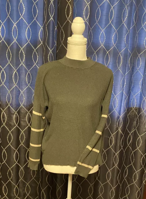 American Eagle Sweater Womens Small S Jegging Fit Pullover Striped Green