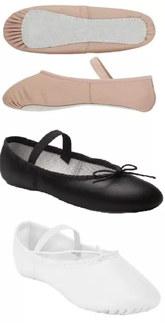 Leather Ballet Dance Shoes Full Sole Adult's and Children's Sizes