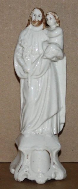 Statue religieux ancienne en porcelaine St Josèphe