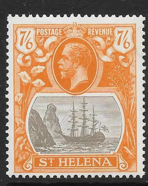 ST.HELENA SG111 1922 7/6 GREY-BROWN & YELLOW-ORANGE MTD MINT (r)