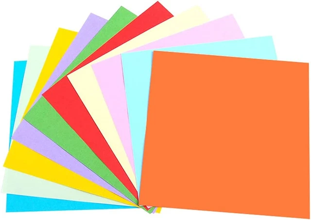 Origami Papier, 15x15 cm 70 GSM 100 Blatt, 10 verschiedene lebendige Farben doppelt für