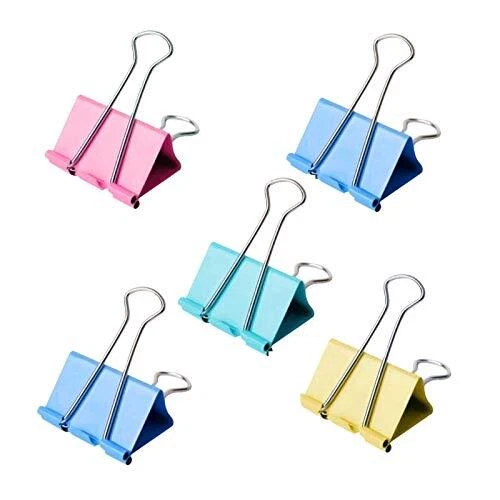 24 Pcs Colorful Large Binder Clips 1.6 inch Length for Office