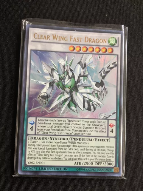 Clear Wing Fast Dragon YA02-EN001 Ultra Rare Limited Edition YuGiOh