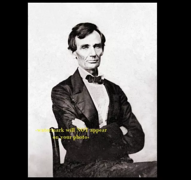 Last Beardless Abraham Lincoln PHOTO Civil War, Presidential Campaign 1860