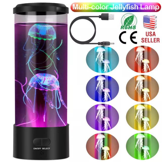 Jellyfish Lava Lamp Aquarium LED Lighting Fish Tank Mood Lamp Night Light Decor