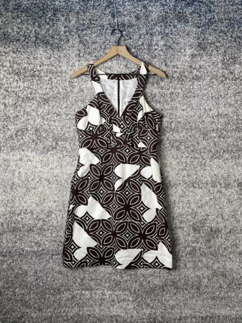 Trina Turk Los Angeles Brown & White Pattern Print Dress Size 10