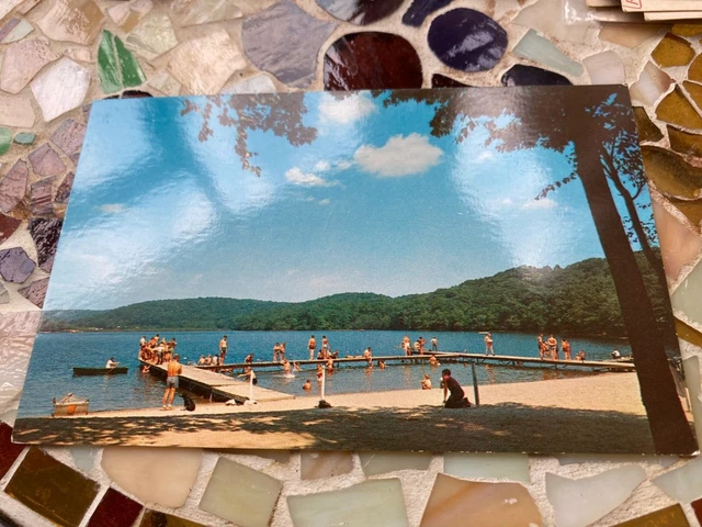 Waterfront Swimming Y.M.C.A. Camp Hazen Chester Conn Vintage Chrome Post Card