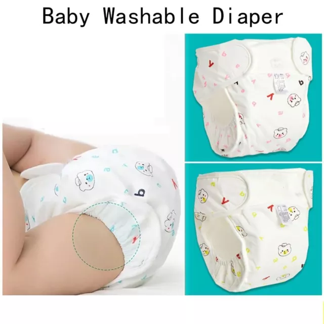 0-12Months Baby Washable Diaper Adjustable Diaper Pants  Newborn Kids