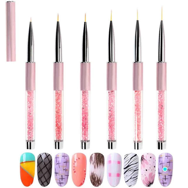 Nail Liner Pen Smooth Colors Mixing Professional Nail Brush Hand Draw Tips Line