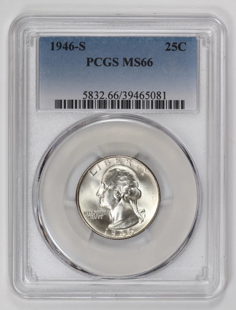 Quarter Dollars Silver Coinage 1946 S PCGS MS-66