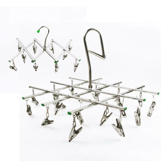 Calzini pieghevoli in acciaio inox scaffale di asciugatura perni da appendere clip morsetto per bucato pioli