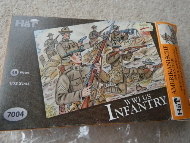 (Hat)  Airfix Ww1 American Infantry   -- Boxed, On Sprues (Inner Bag Sealed)