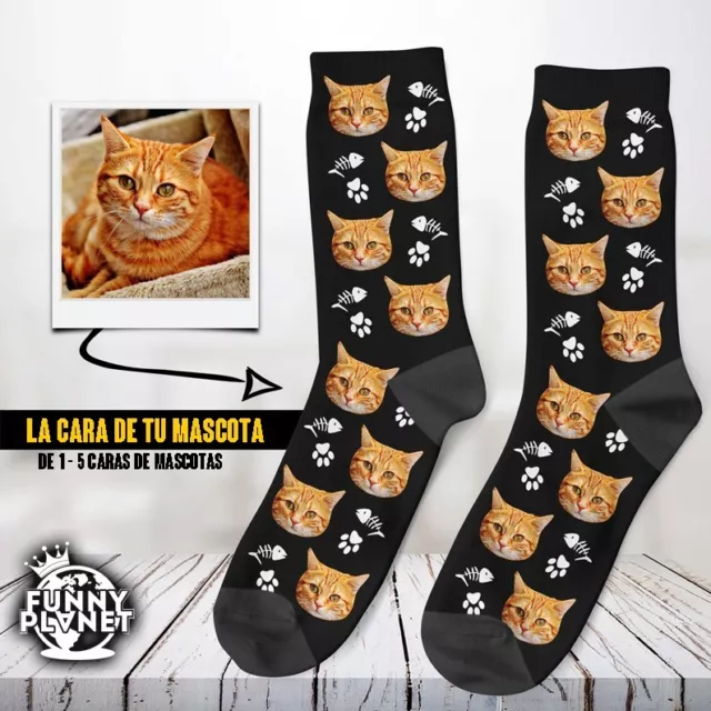 Calcetines personalizados con la cara de tu Gato - Regalos hombre y mujer