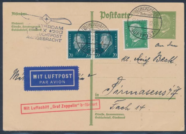 Zeppelin Hollandfahrt 1929 Reichspräsidenten MiF nach Amsterdam (S21133)