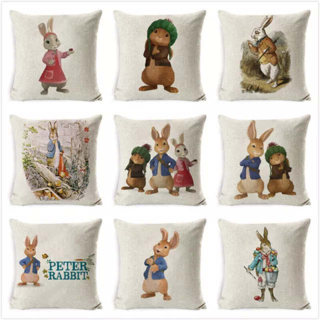 Funda de almohada de poliéster para animales Peter Rabbit funda de almohada para el hogar