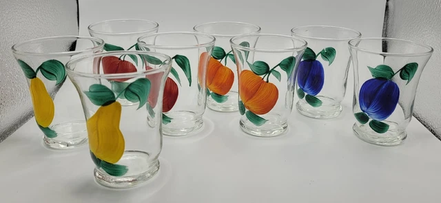 VTG Gay Fad Bartlett Collins Crystal Fruits 4 oz Juice Glasses, Set of 8
