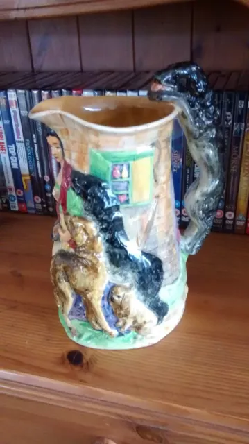 Large Vintage Burleigh Ware Old Feeding Time  Samuel Alcock dogs Jug