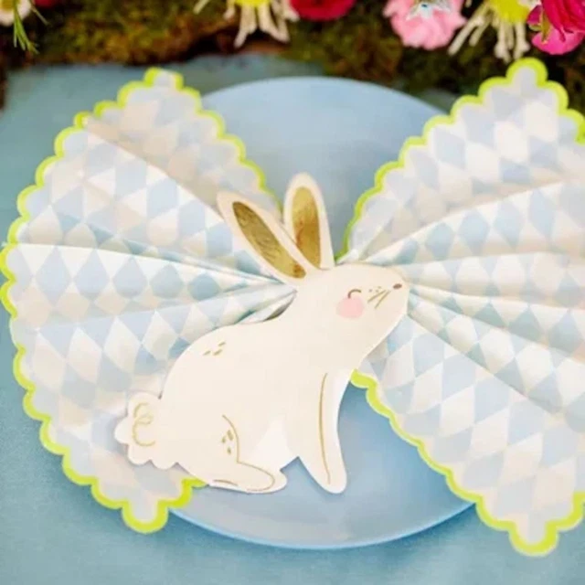 Bunny Rabbit Paper Napkins | Childrens Easter Birthday Party Gold Foiled x 20