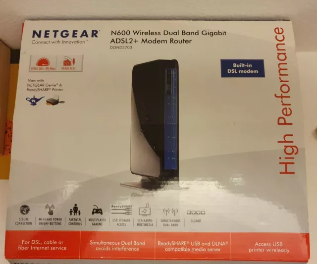 Modem router NETGEAR N600 (Dual Band Wi-Fi ADSL ADSL2+ Gigabit USB)