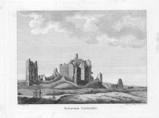1797 Antique Print SANQUHAR CASTLE PL.1 Dumfries and Galloway (GS170)