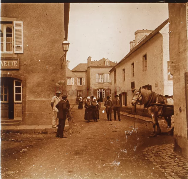 FRANCE Plougastel Bretagne Mai 1928 Photo Stereo Plaque de verre Vintage V26L7n