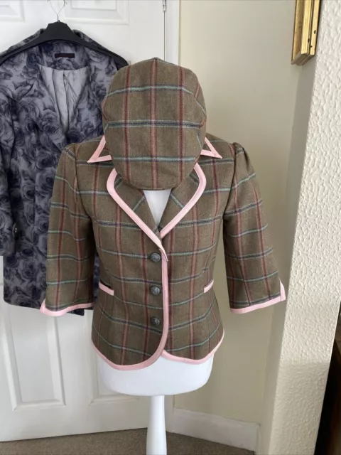 Dubarry Tweed Jacket And Matching Hat (races/ Country) Vgc U.K. 10