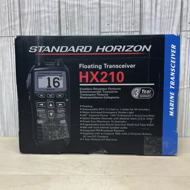 Standard Horizon Hx210 6W Floating Handheld Marine Vhf Transceiver New Open Box