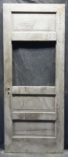 31.5x79" Antique Vintage Old Reclaimed SOLID Wood Wooden Entry Door Panels Glass