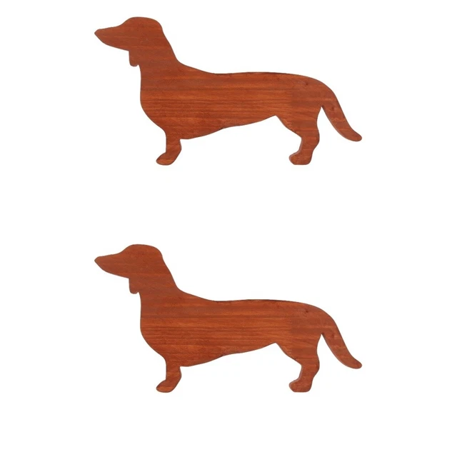 2 PCS Small Cheese Board Dachshund Wooden Serving Dishes Entertaining