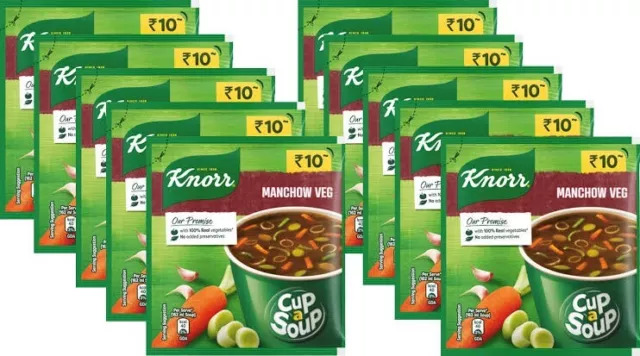 Knorr Manchow Veg Instant Cup A Soup No Added Preservatives Pack of 20 (11GRAMS