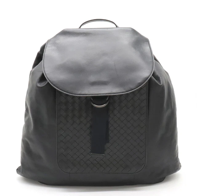 Bag Bottega Veneta Intrecciato Backpack Rucksack Calf Leather Black