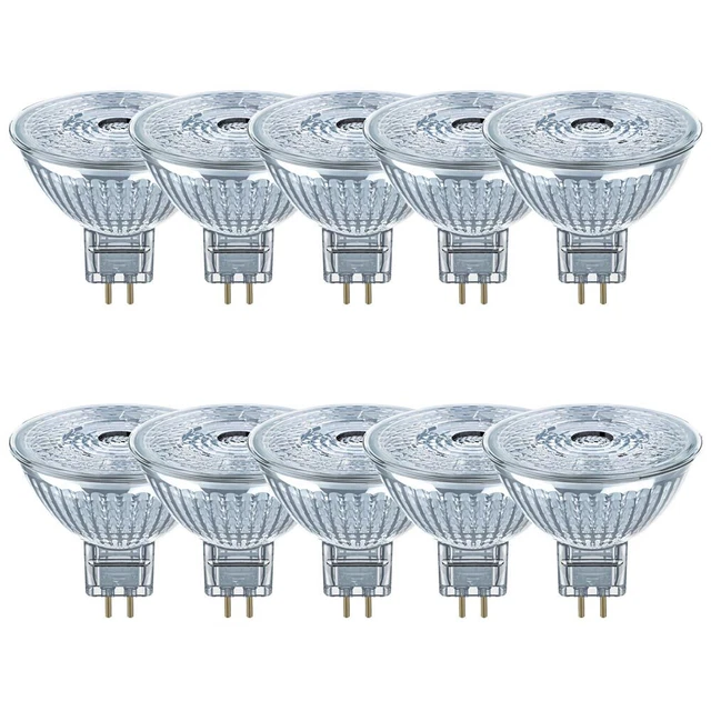 10 x Osram LED MR16 Glas Reflektor 3,8W = 35W GU5,3 12V neutralweiß 4000K Ra>90