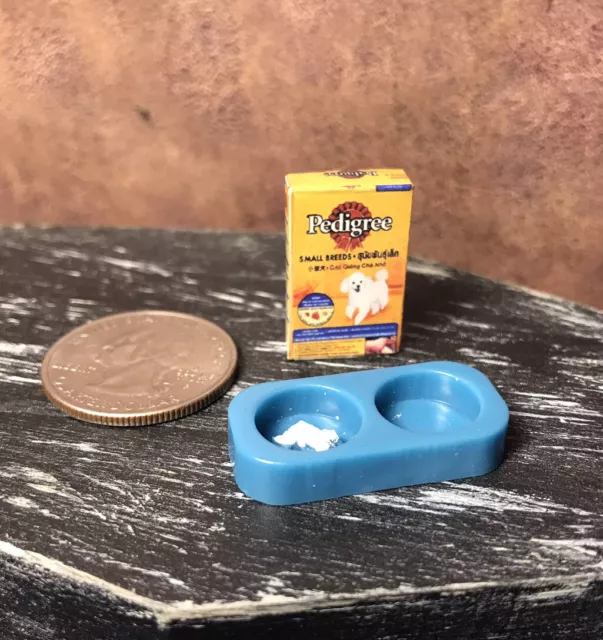 1:12 Scale Dollhouse Dog Food With Feeding Dish