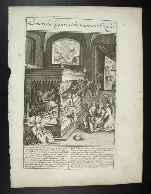 La mort de Lazare et du mauvais riche Jesus Christ c1650 M NATALIS Bad rich deth