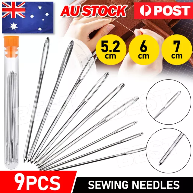 9pcs Hand Sewing Needles Set Craft Embroidery Upholstery Metal Needle Assorted