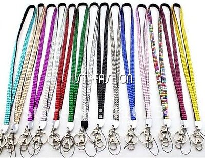 Bling Rhinestone Key Chain Necklace Lanyard ID Badge Holder For Cell Phone Tool