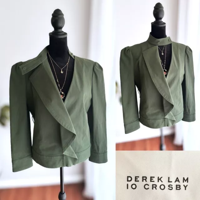 Derek Lam 10 Crosby Ruffle Twill Jacket Coat Blazer size 4