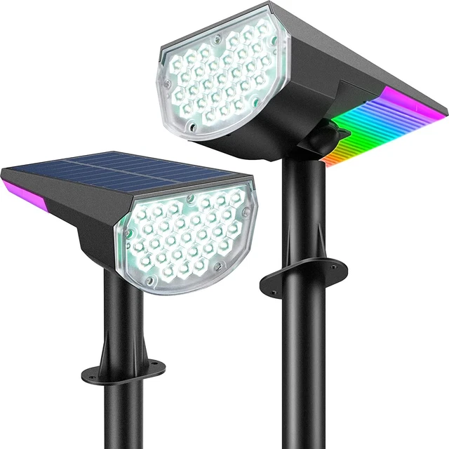 Outdoor Solar Garden Lights 32 LEDs Decorative Adjustable Garden Pathway 2 Pack