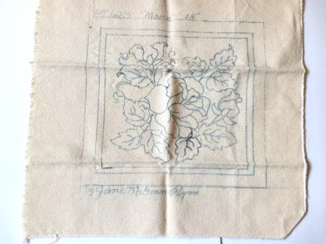"Marie" Jane McGown Flynn Rug Hooking Pattern Canvas Flower Pattern 623 Vintage