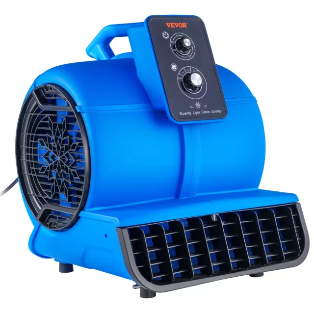 VEVOR Floor Blower Fan Air Mover 2600 CFM 3-Speed 1/2 HP Floor Carpet Dryer