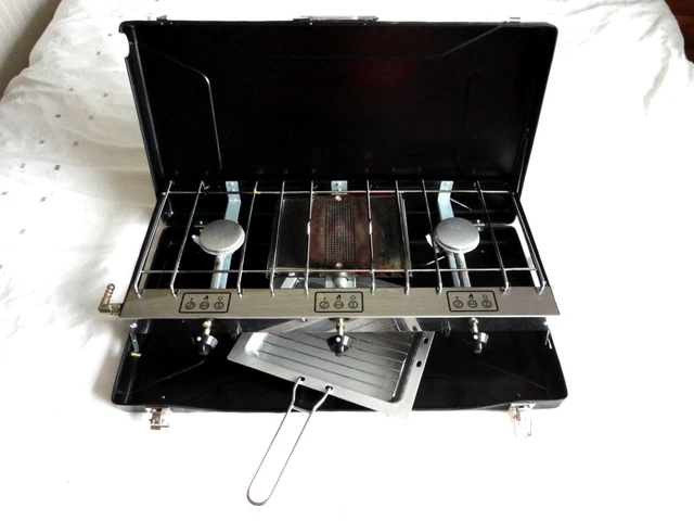 ADVENTURIDGE DUAL BURNER Gas Camping Stove with Grill - Very Good ...