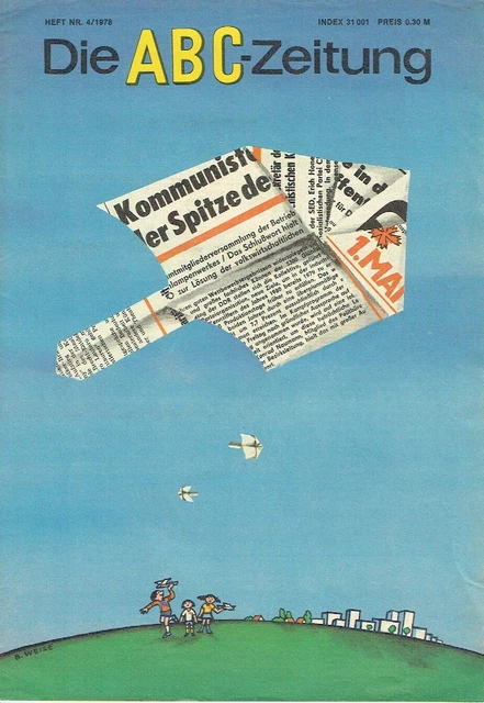 ABC Zeitung 4 1978 mit Bastelbogen DDR Sparbüchse Flugzeug