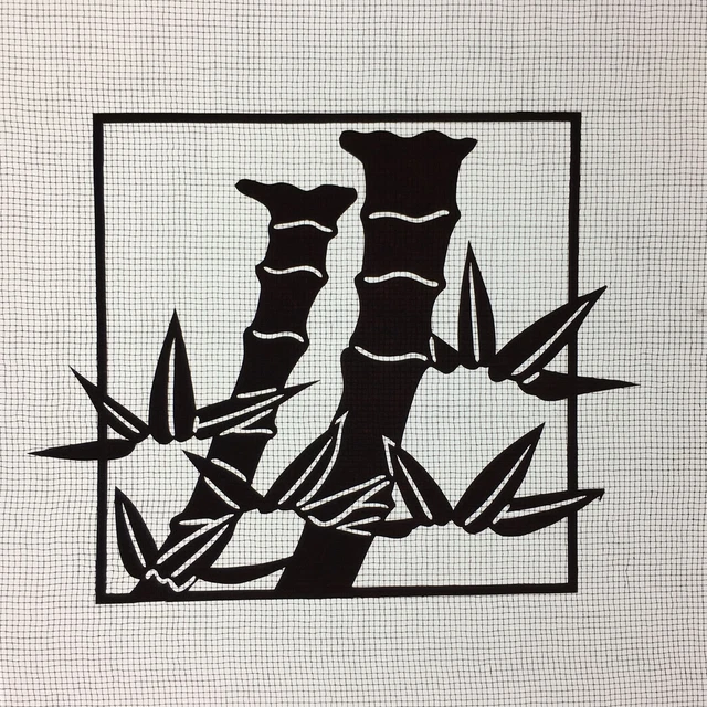Antique Japanese Katagami Kimono Stencil Katazome  Bamboo Kanji Design C710