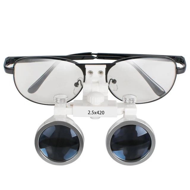 Surgical Optical Glass Medical Dental Binocular Loupes Black 2.5X 420mm Dentist