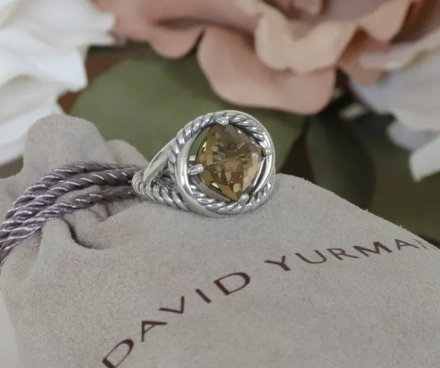 David Yurman Sterling Silver 11mm Infinity Smoky Quartz Ring